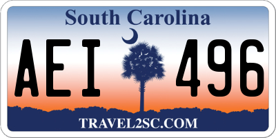 SC license plate AEI496