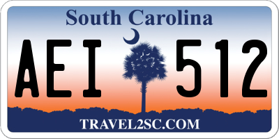 SC license plate AEI512