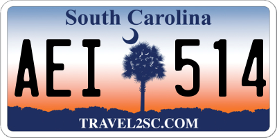 SC license plate AEI514