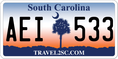 SC license plate AEI533