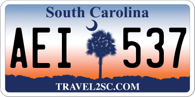 SC license plate AEI537