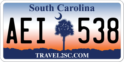 SC license plate AEI538