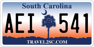 SC license plate AEI541