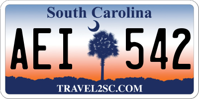 SC license plate AEI542