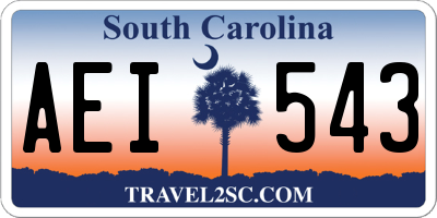 SC license plate AEI543