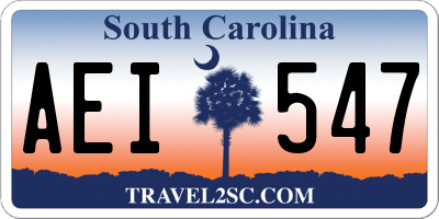SC license plate AEI547