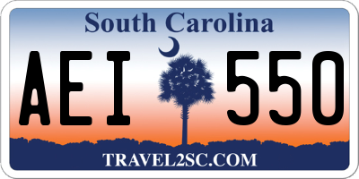 SC license plate AEI550