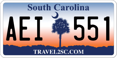 SC license plate AEI551