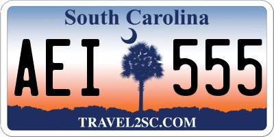 SC license plate AEI555