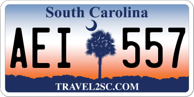 SC license plate AEI557