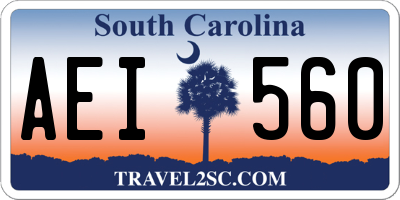 SC license plate AEI560