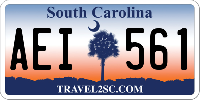 SC license plate AEI561