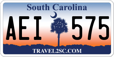 SC license plate AEI575