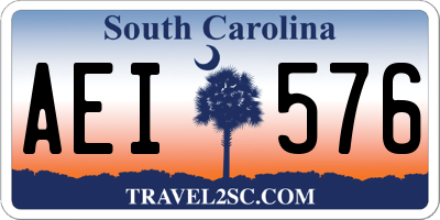 SC license plate AEI576