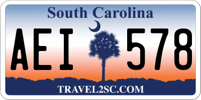 SC license plate AEI578