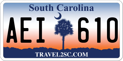 SC license plate AEI610