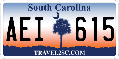 SC license plate AEI615