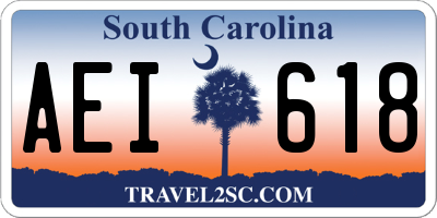 SC license plate AEI618