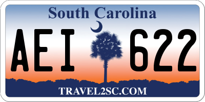 SC license plate AEI622