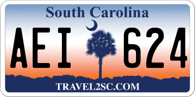 SC license plate AEI624