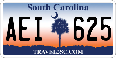 SC license plate AEI625