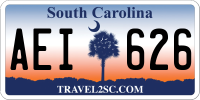 SC license plate AEI626