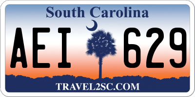 SC license plate AEI629