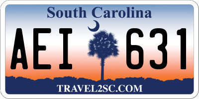 SC license plate AEI631