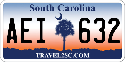 SC license plate AEI632