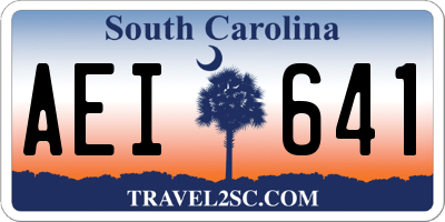 SC license plate AEI641