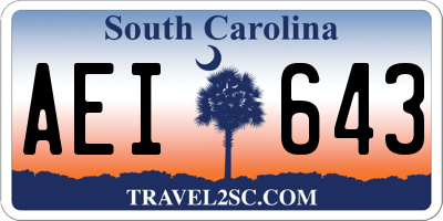 SC license plate AEI643