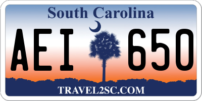 SC license plate AEI650