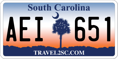 SC license plate AEI651