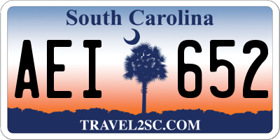 SC license plate AEI652