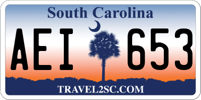 SC license plate AEI653