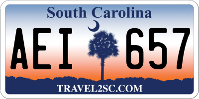 SC license plate AEI657