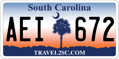 SC license plate AEI672