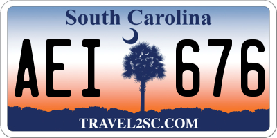 SC license plate AEI676