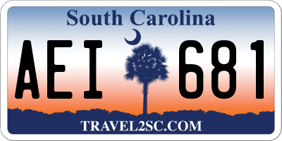 SC license plate AEI681