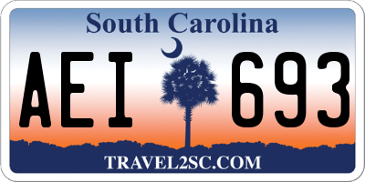 SC license plate AEI693
