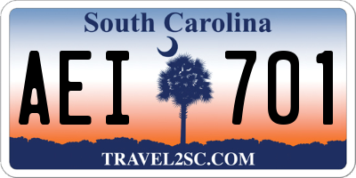 SC license plate AEI701