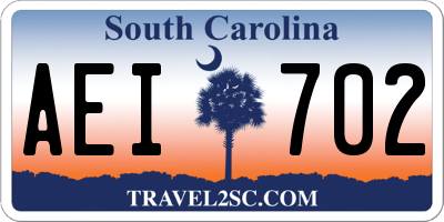 SC license plate AEI702