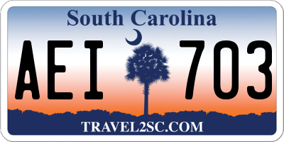 SC license plate AEI703