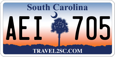 SC license plate AEI705