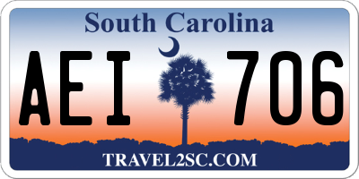 SC license plate AEI706