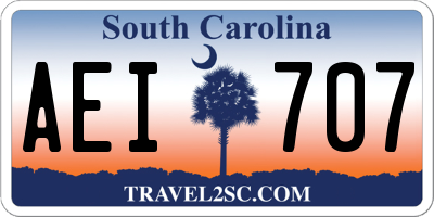 SC license plate AEI707