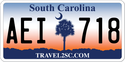 SC license plate AEI718