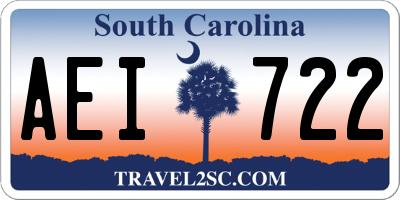 SC license plate AEI722