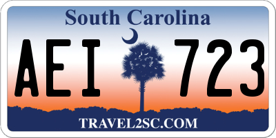 SC license plate AEI723