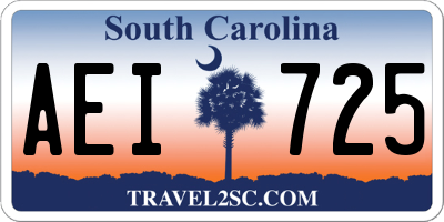 SC license plate AEI725